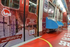 地铁车厢红旗连锁广告UV喷绘